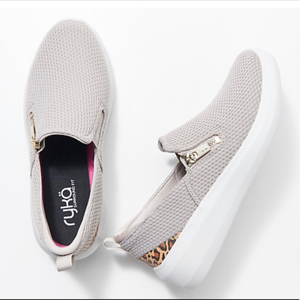 NWT RYKA KNIT SLIP-ON SHOES WITH ZIP DETAIL SZ 9